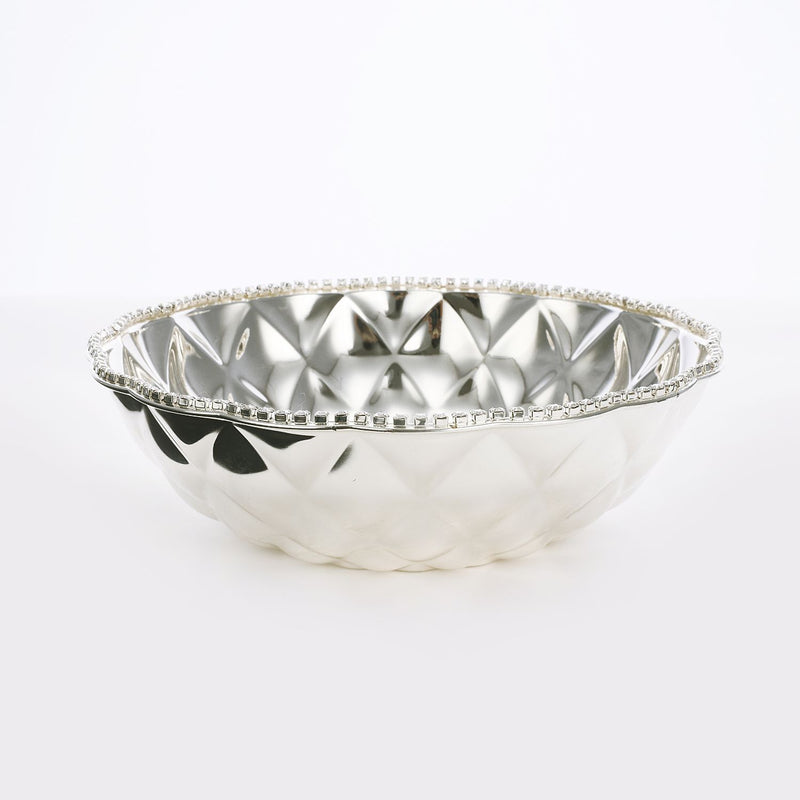 Silver plated bowl with swarovski (big)