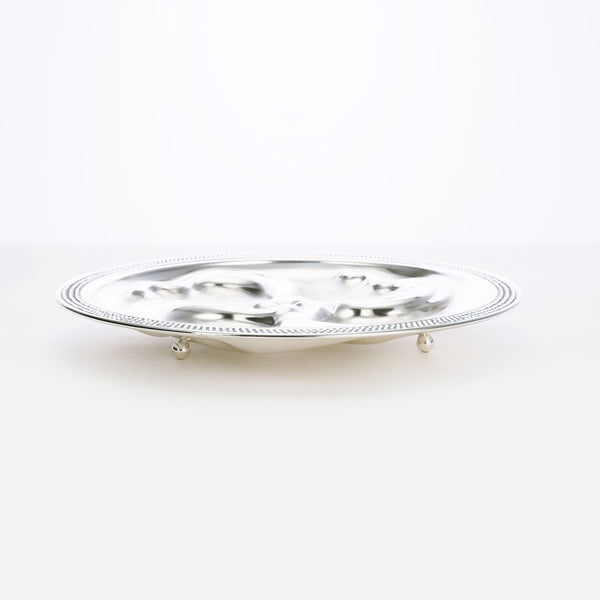 Silver plated platter with partition swarovski strip