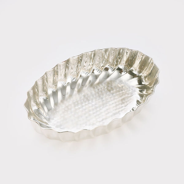 Silver plated oval leaf bowl