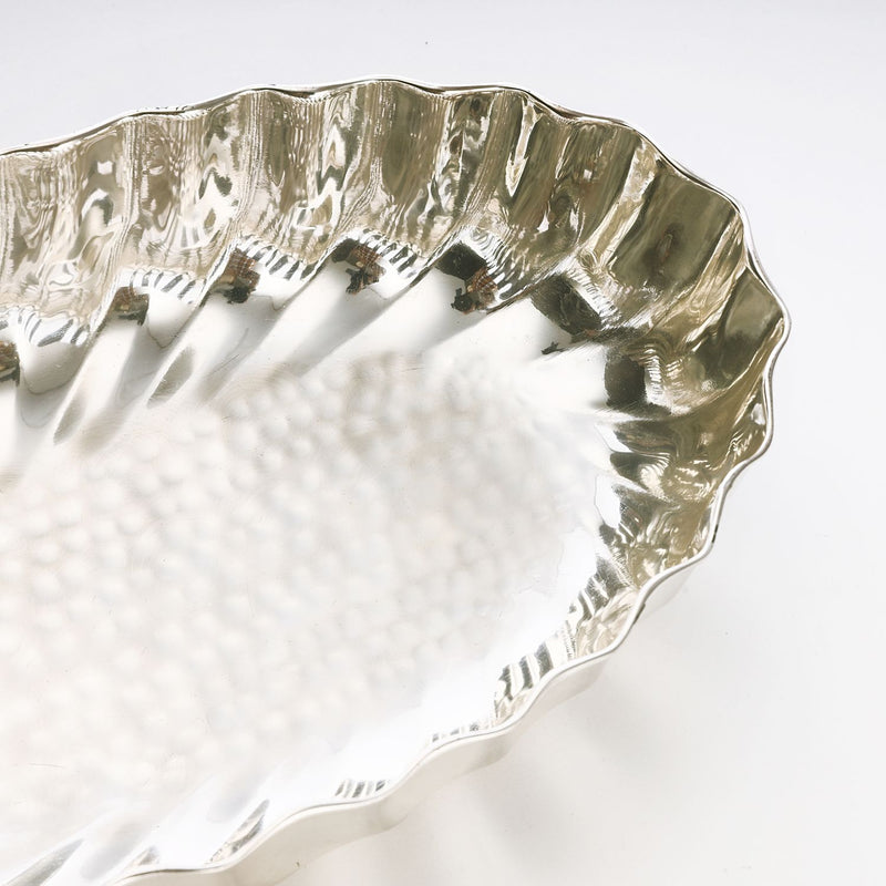 Silver plated oval leaf bowl