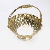 Gold plated basket with detachable handle with base