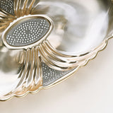 Gold plated oval tray with swarovski strip (small)