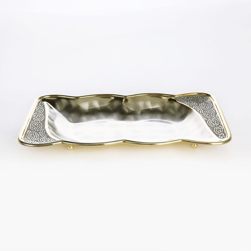 Gold plated rectangular tray