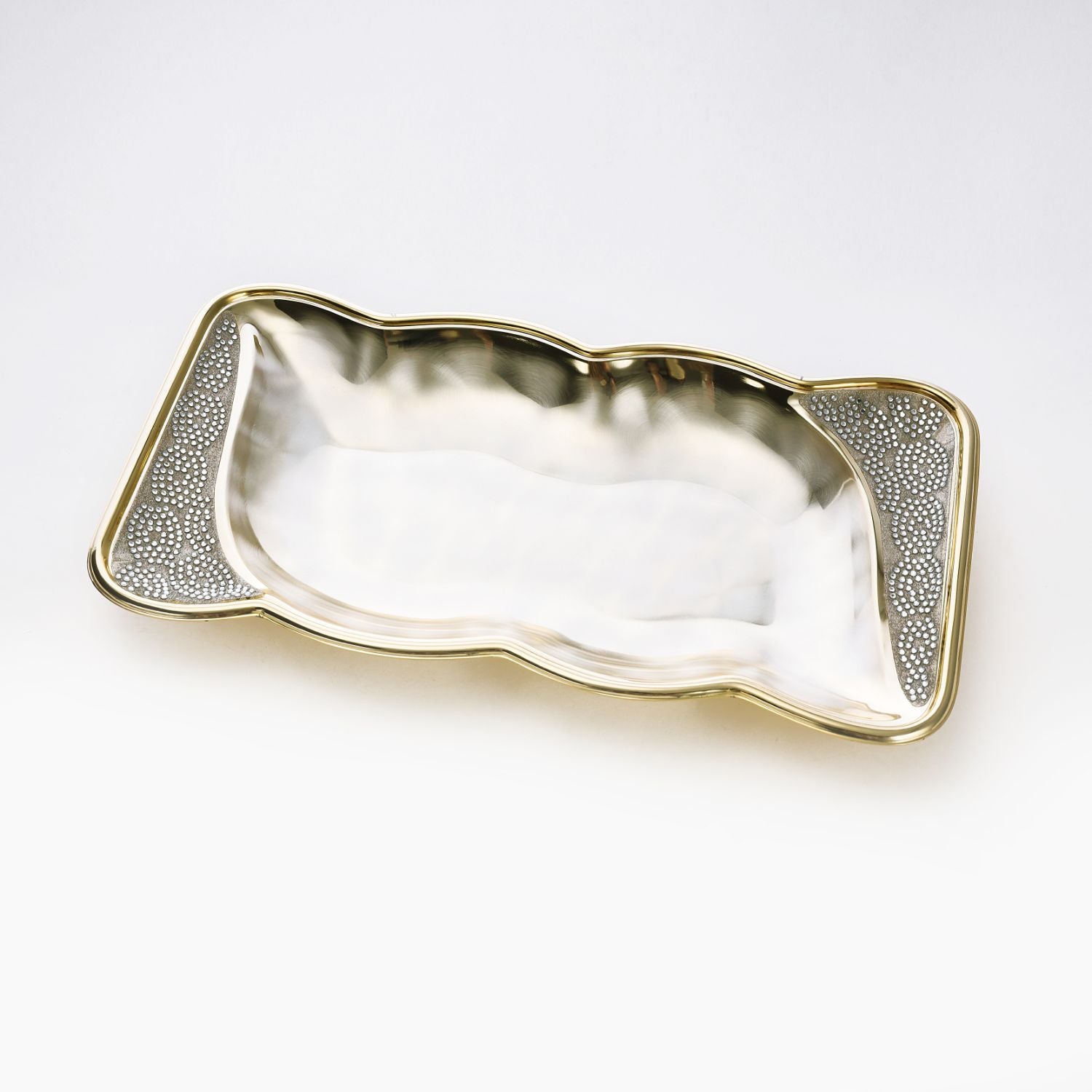 Gold plated rectangular tray – stylivingindia