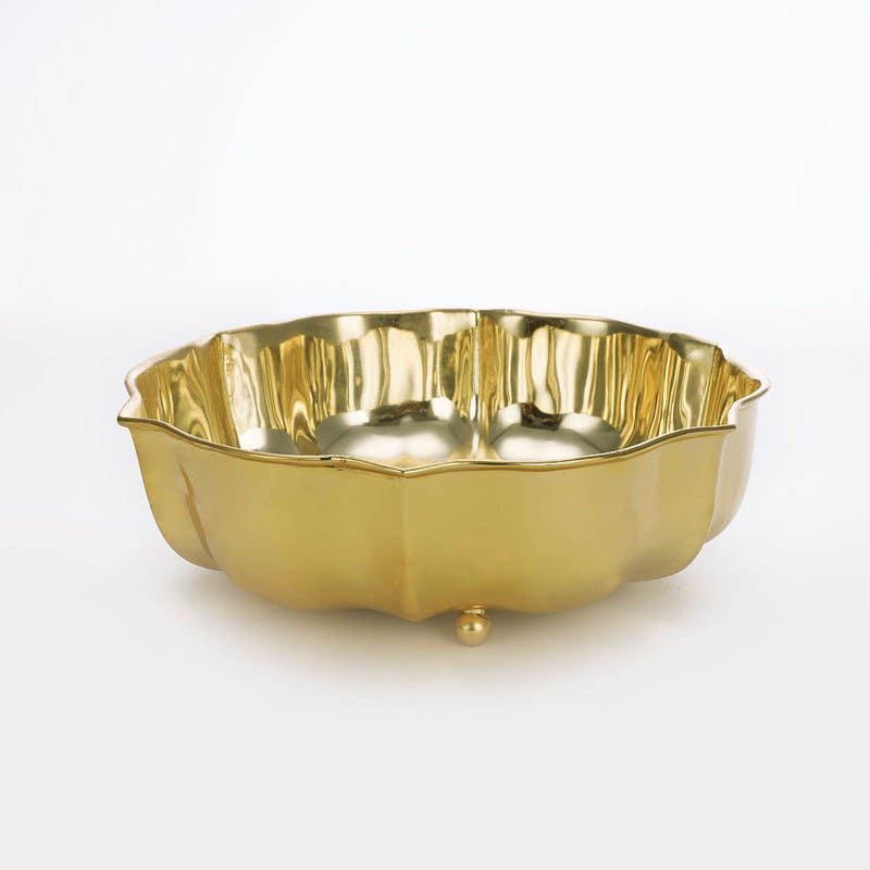 Gold plated flower shape bowl