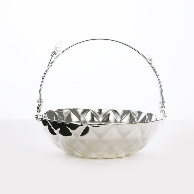 Silver plated basket with crystal handle