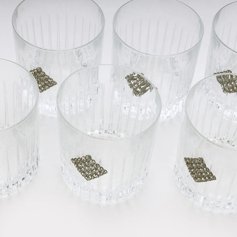 Decanter set with 6 whiskey glasses with swarovski