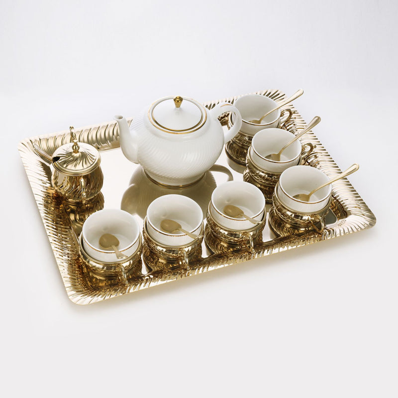 Gold plated tea set with kettle