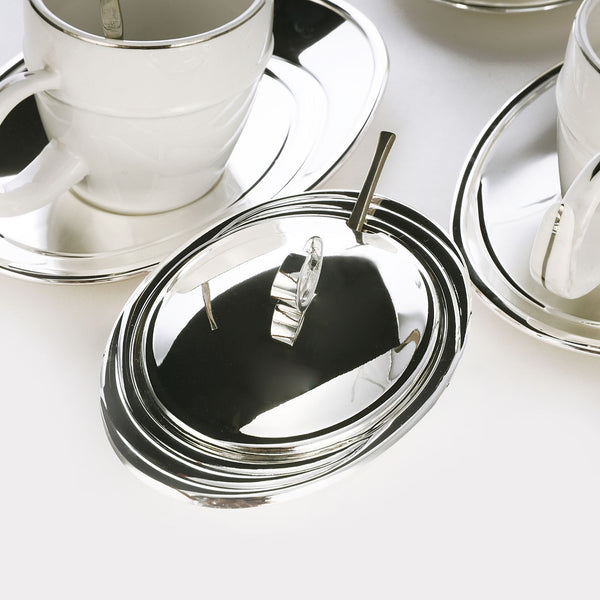 Silver Tea Set With Saucer