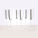 Champagne glasses with double swarovski strip