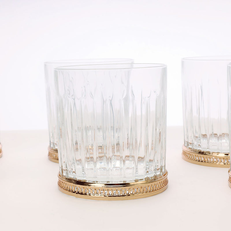 Round whiskey glass with golden detail (set of 6)