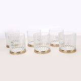 Round whiskey glass with rose gold detail (set of 6)