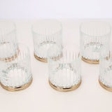 Round whiskey glass with rose gold detail (set of 6)