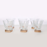 V shape whiskey glass with rose gold detail (set of 6)