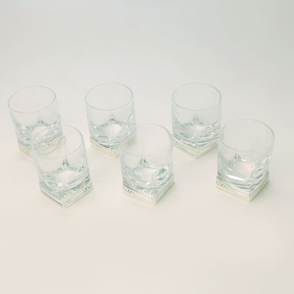 Shot glasses with silver detail (set of 6)