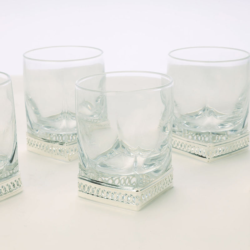 Shot glasses with silver detail (set of 6)