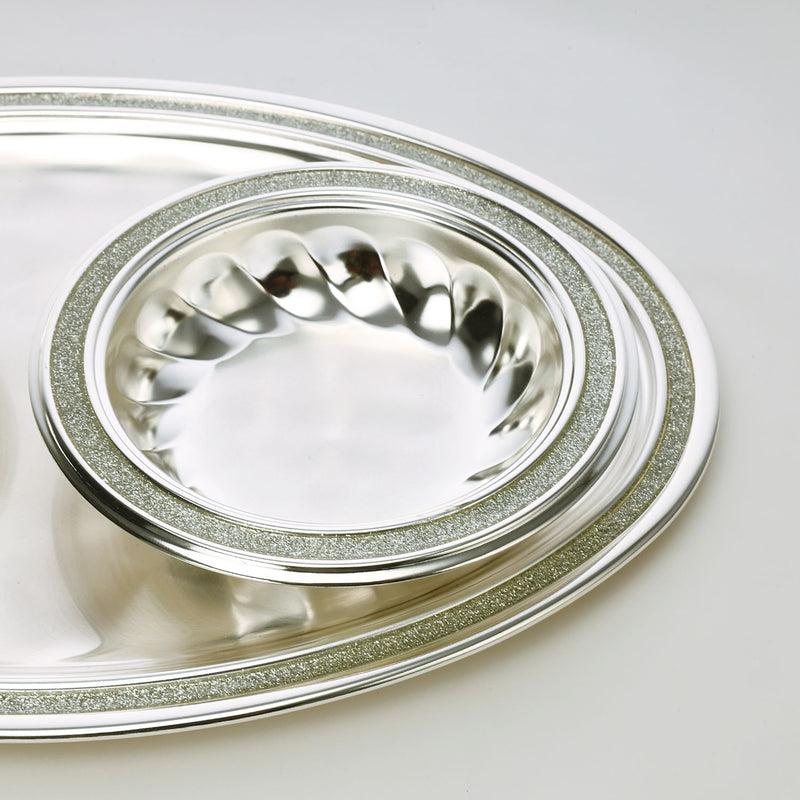 Silver Finish Nut Bowl With Tray Spoon