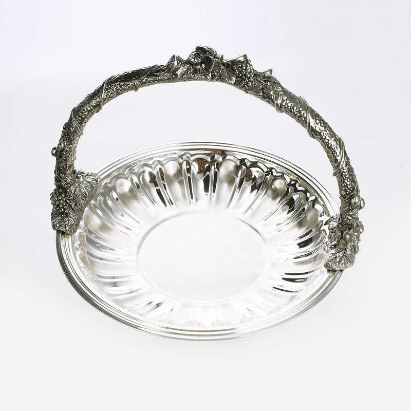 Silver plated centre piece with handle (big)