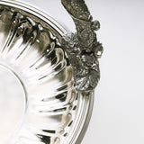 Silver plated centre piece with handle (big)