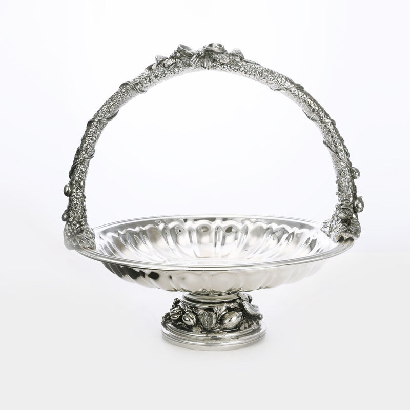 Silver plated centre piece with handle (big)