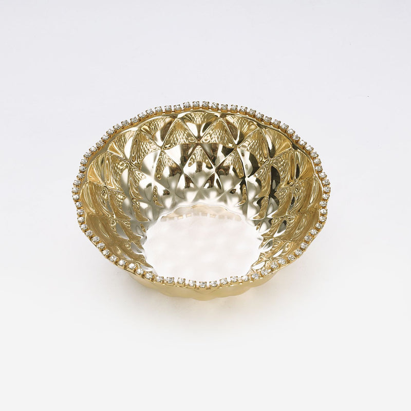 Gold plated bowl with beads