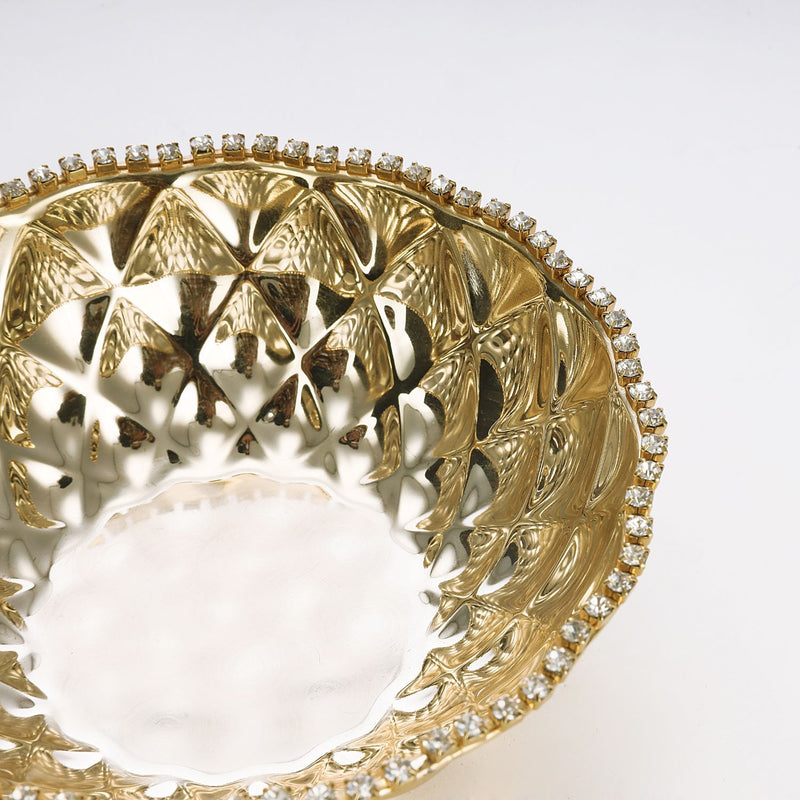 Gold plated bowl with beads