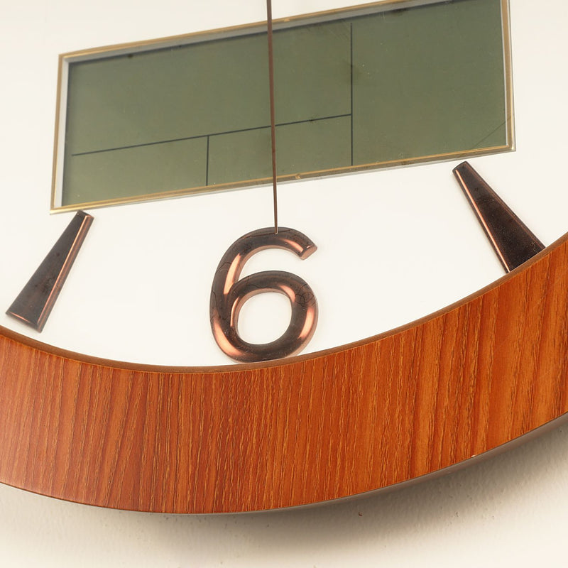 Round Teak Single LCD Watch