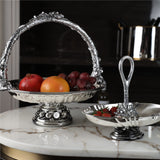 Silver plated centre piece with handle (big)