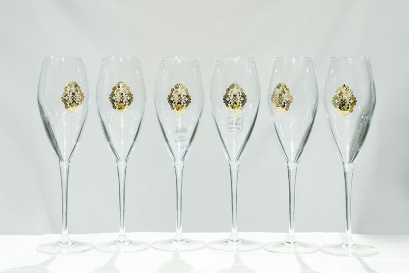 Champagne Glass With Gold Detail