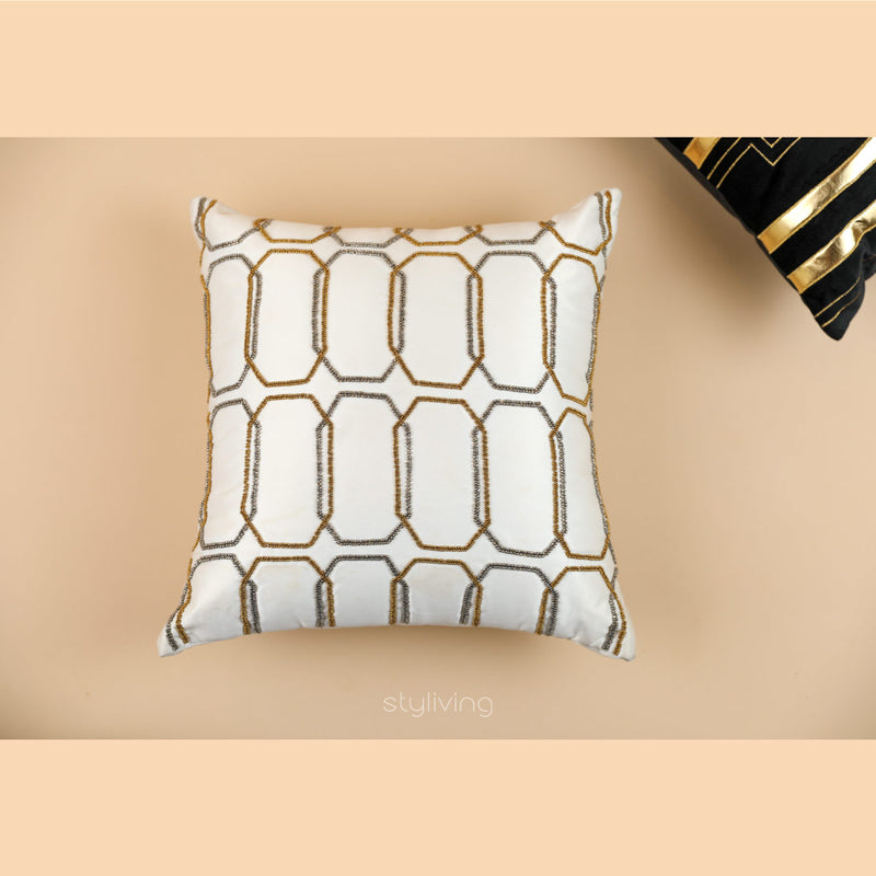 Beaded Hexagon Cushion Cover