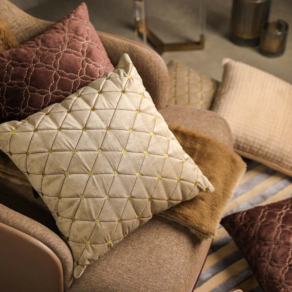 Quilted Diamonds Velvet Cushion Cover