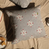 Grey Christmas Knitted Cushion Cover