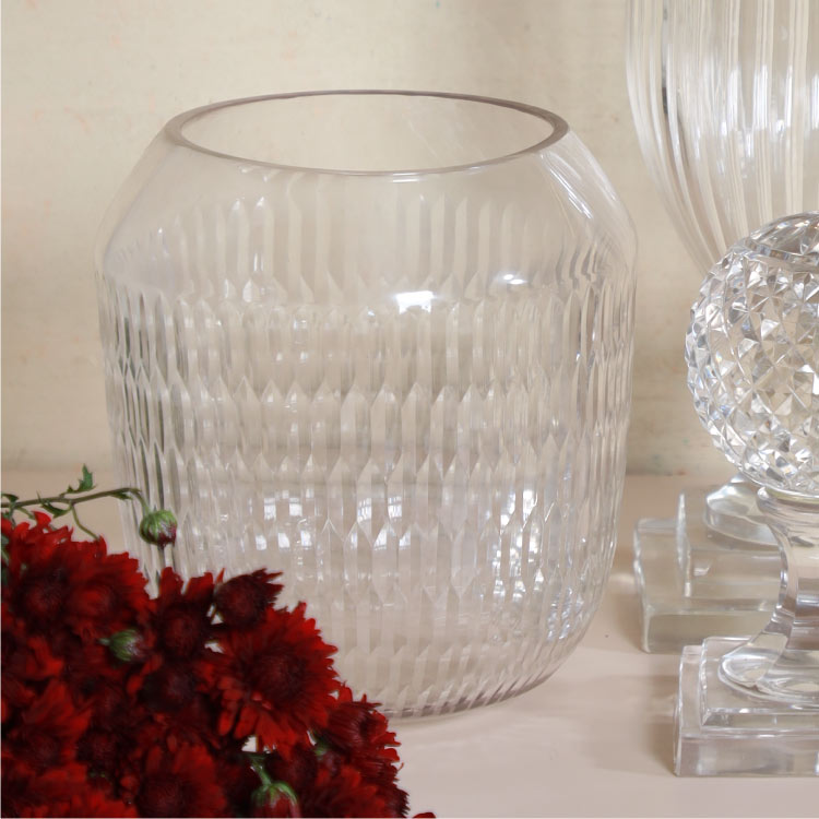 Cut Glass Vase Round
